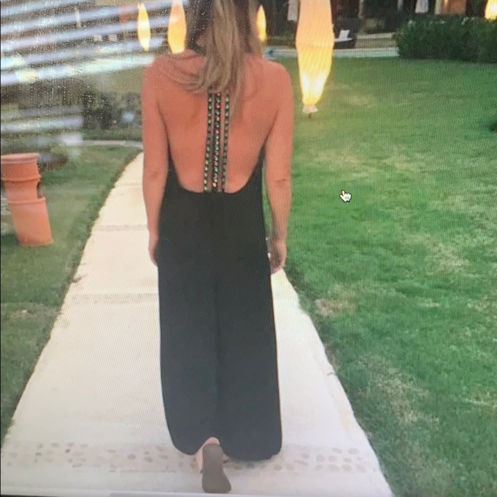 Black low scoop back dress